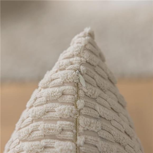 Pillow Covers Decorative Set of 2 Striped Corduroy Plush Velvet Pillowcases - Picture 2 of 7